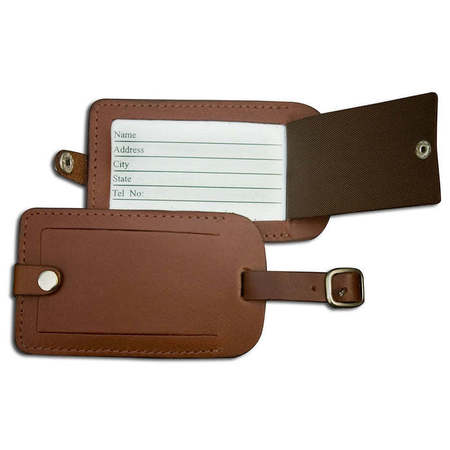 DACASSO Rustic Brown Leather Luggage Tag AG-3298
